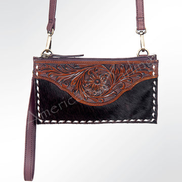 American Darling Cross Body Hand Tooled Hair On Genuine Leather Western Women Bag Handbag Purse | Crossbody for Cute